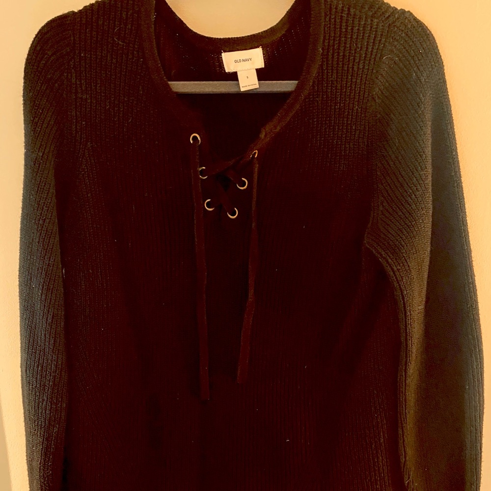 Old Navy small sweater with tie neck